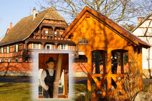 Réaménagement du Zimmerplatz et installation du « Charpentier » sculpté par Werner Baum