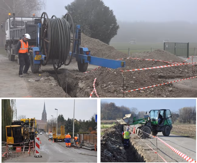 Pose d'une conduite gaz Rue du Moulin pour alimenter la chaufferie du Club-House