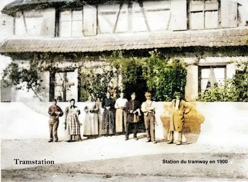 Carte postale 1900 le tramway de Mackenheim