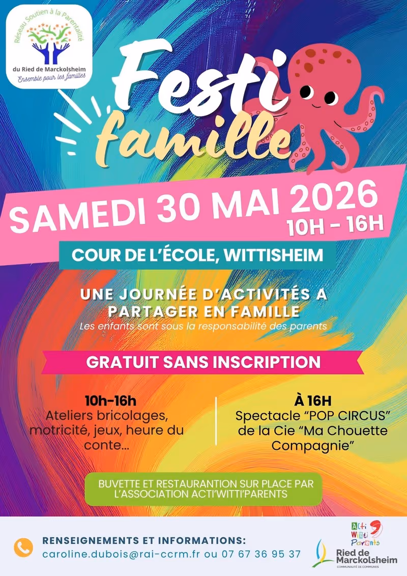 affiche du festi famille samedi 30 mai 2026