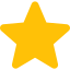 Yellow five-pointed star icon on transparent background.