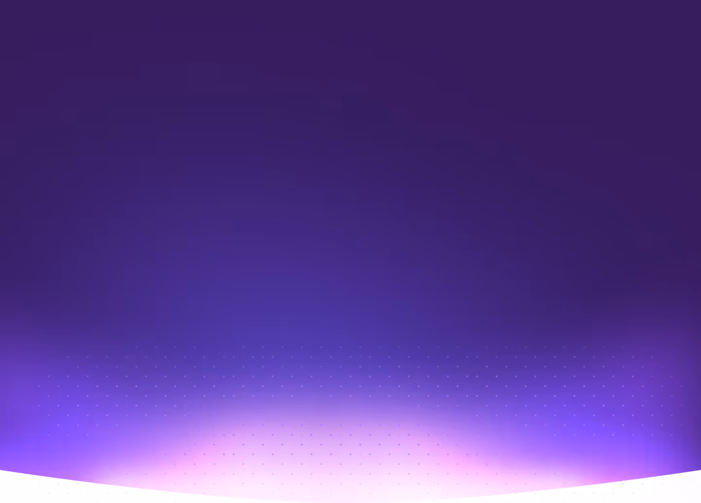 Glowing purple gradient background with subtle dot patterns fading from bottom center.