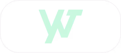 Stylized logo combining the letters W and T in mint green on a black rounded rectangle background.
