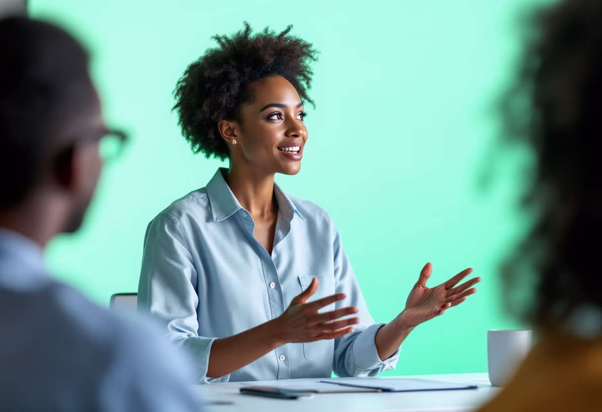 image of a person giving a presentation