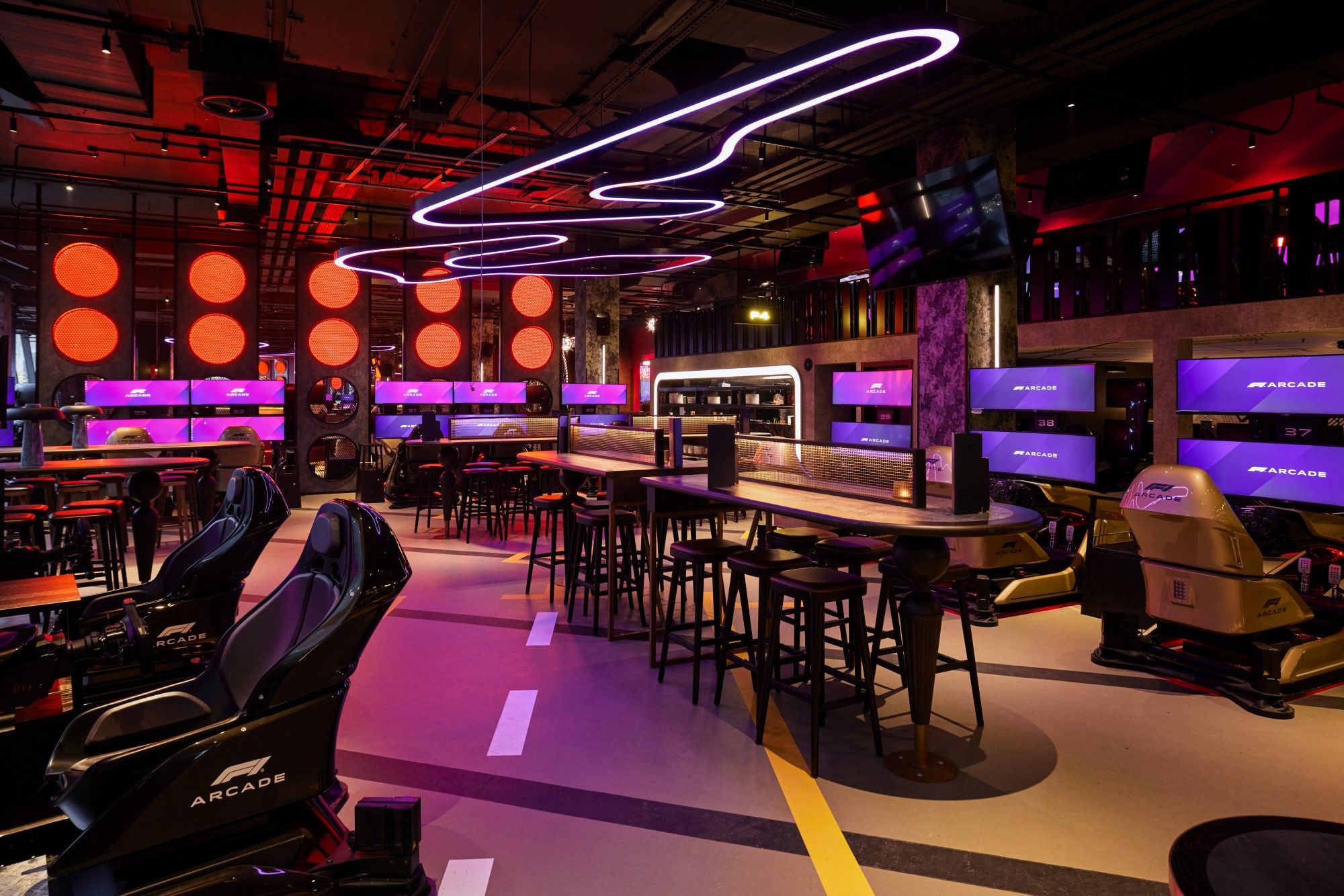Interior of F1 Arcade London