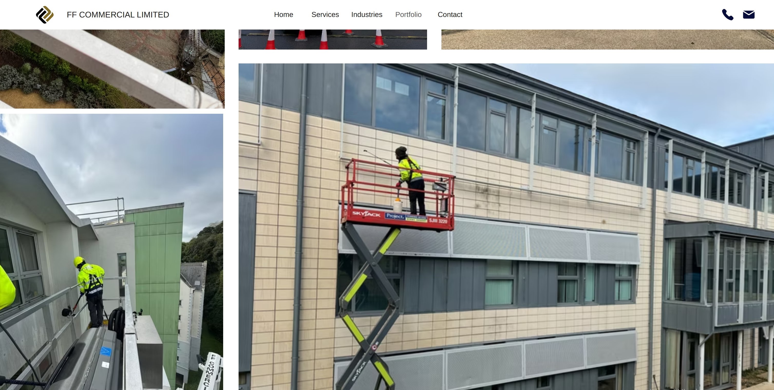 A website design for FF Commercial 