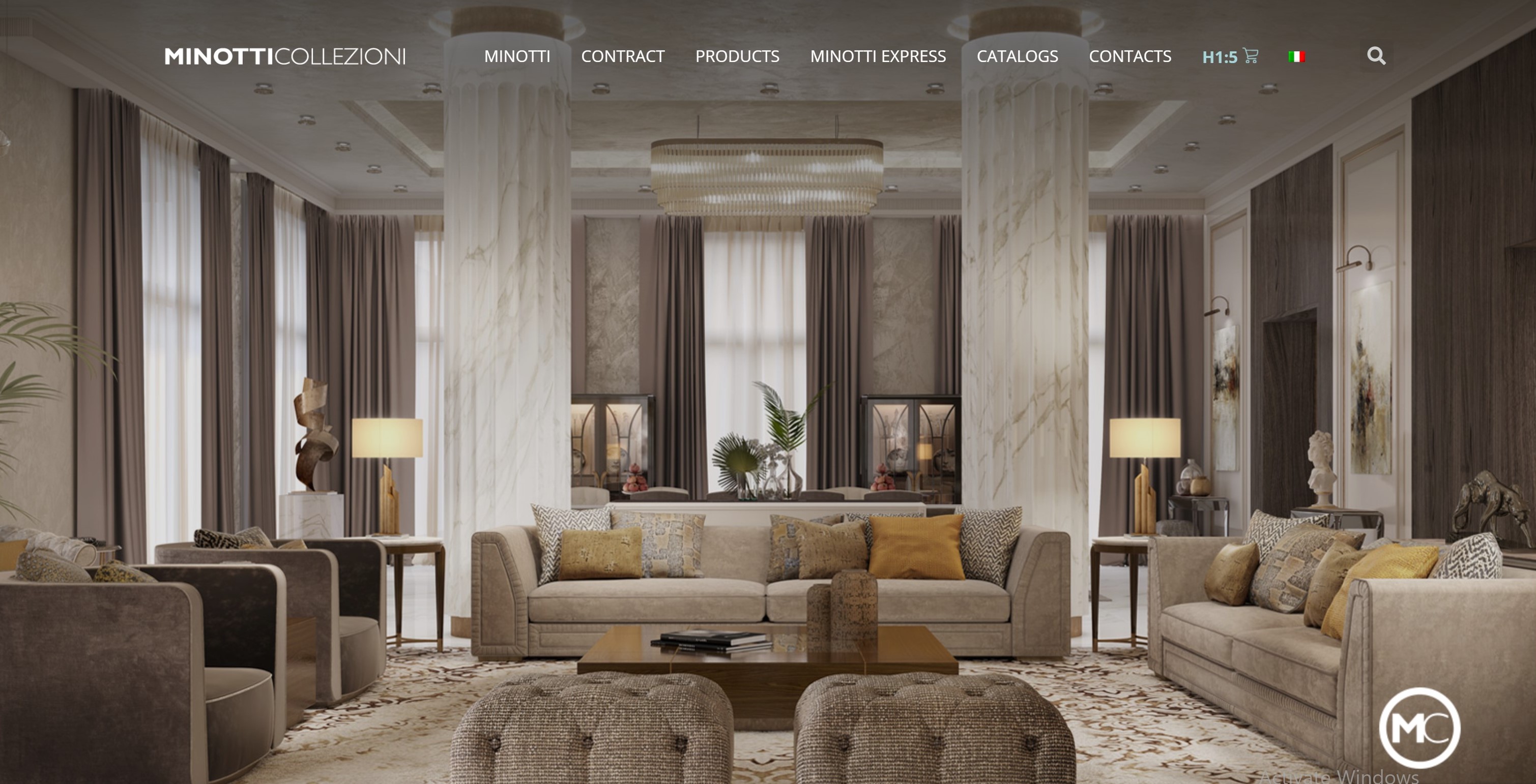 A website design for Minotti Collezioni