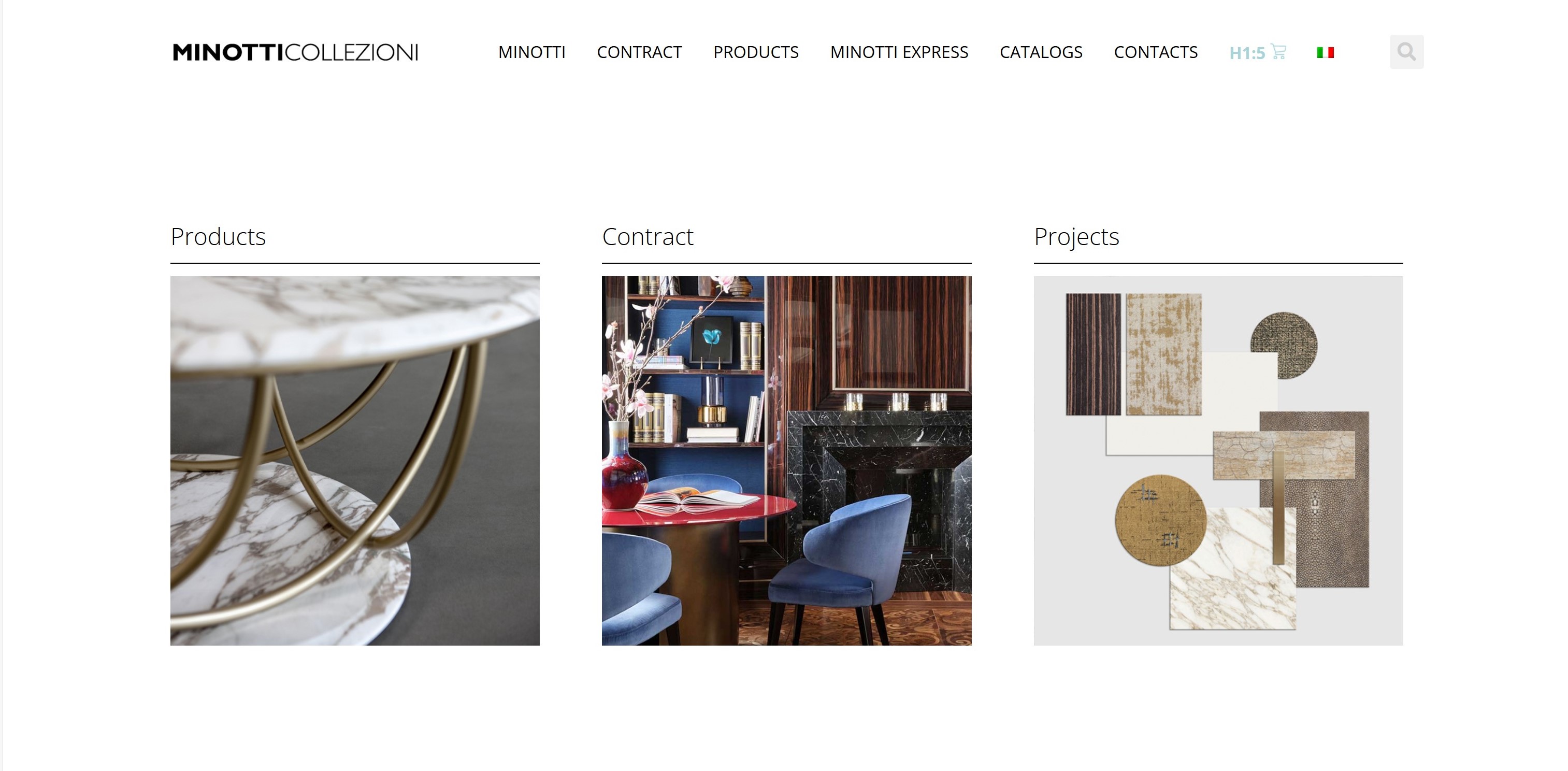 A website design for Minotti Collezioni