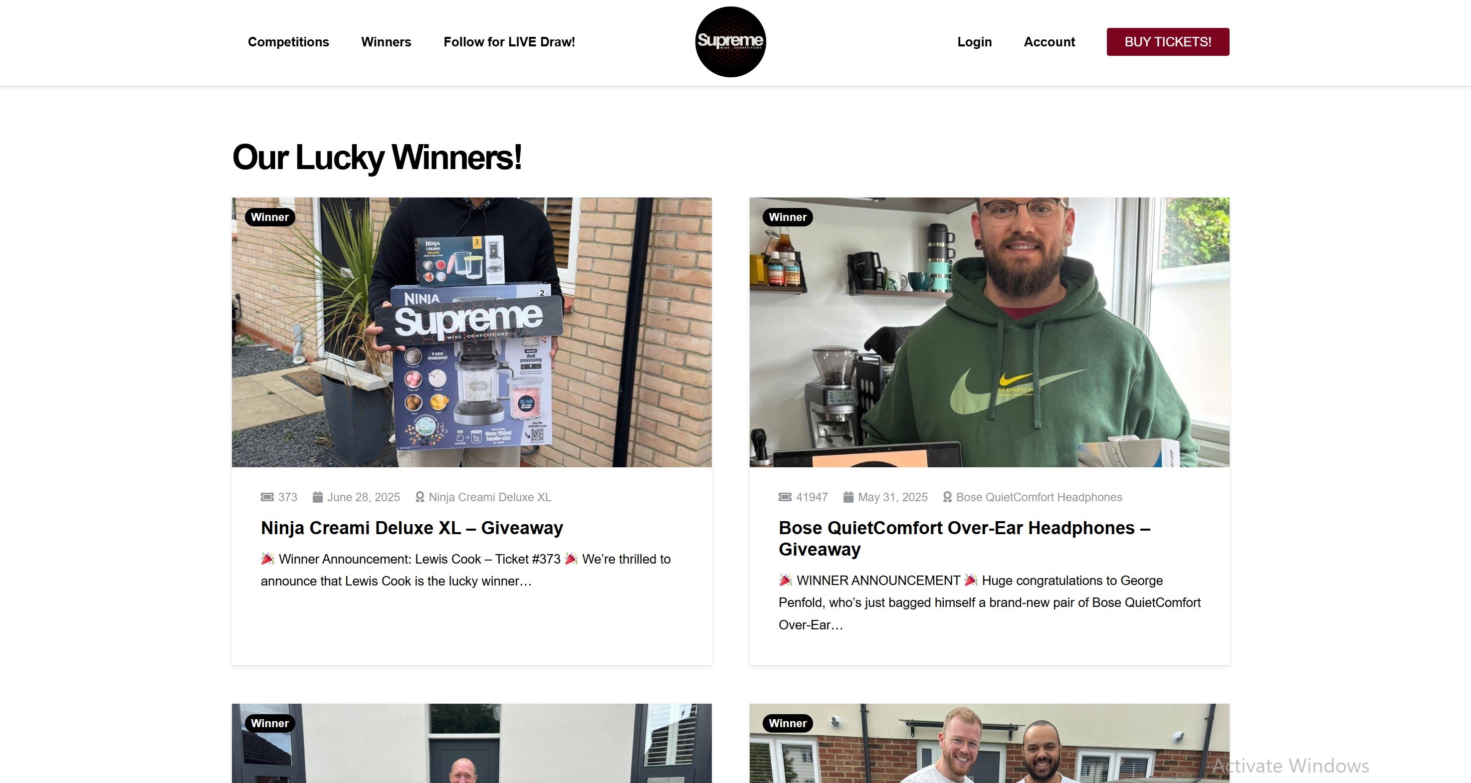 A Website development of Supreme Wins
