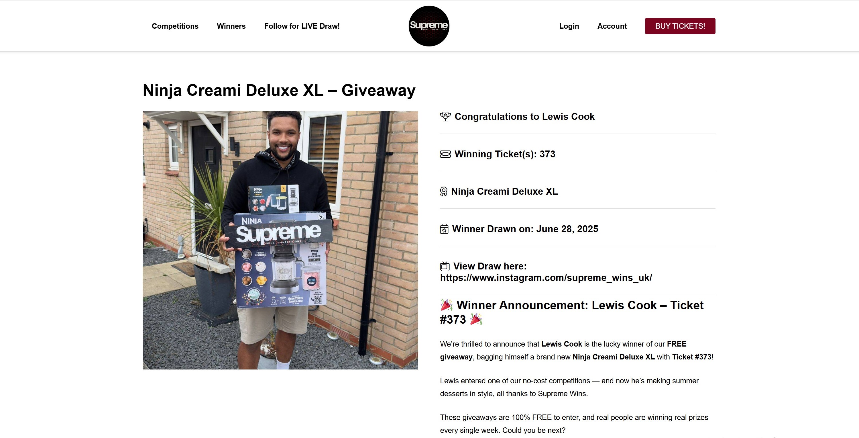 A Website development of Supreme Wins