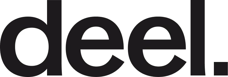 The word 'deel' in lowercase black letters followed by a black period.