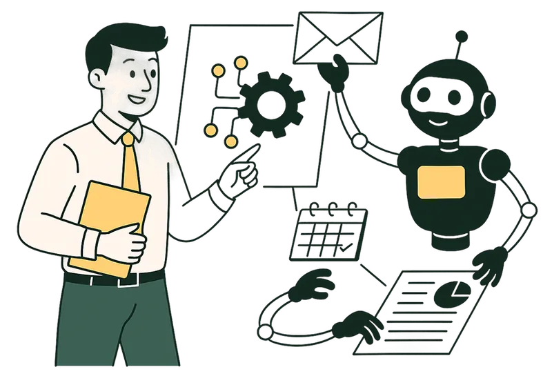 Modern no-code automation workflow interface example