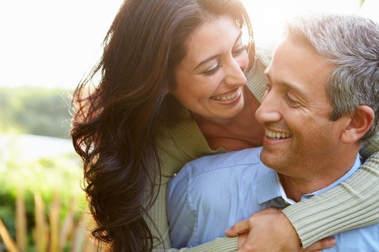 couple smiling at each other