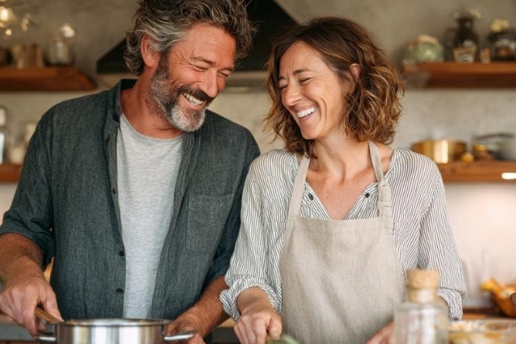 couple smiling at eachother