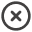 Black circle with a white X inside, representing a close or cancel button.