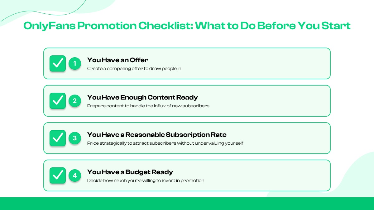 Checklist Before Promoting an OnlyFans Account