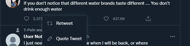 Retweet and Quote Tweet options on Twitter