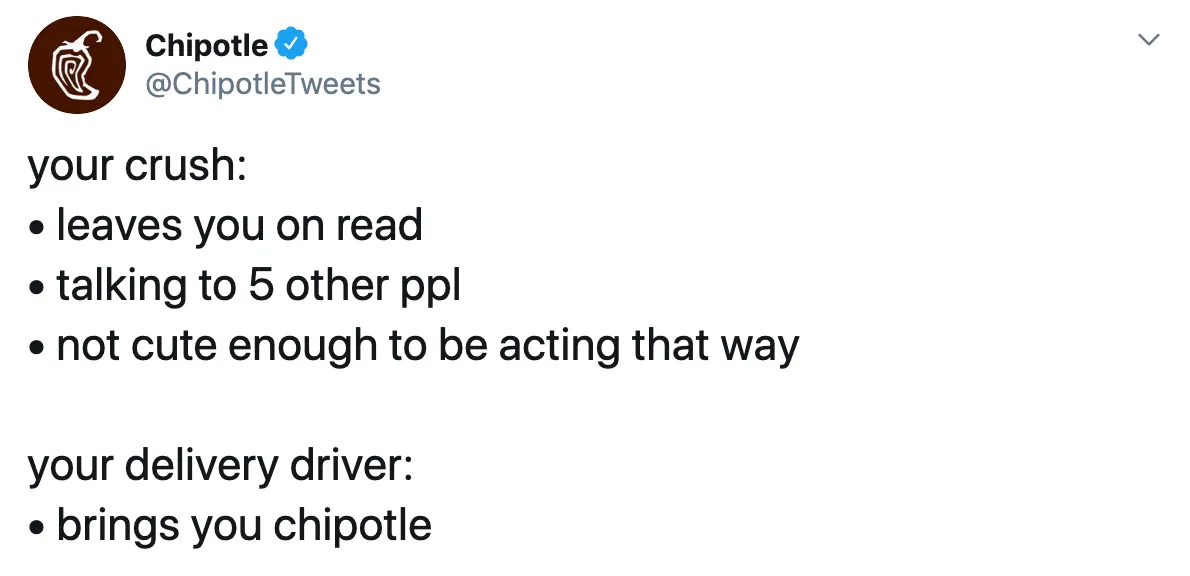 A good Tweet from Chipotle