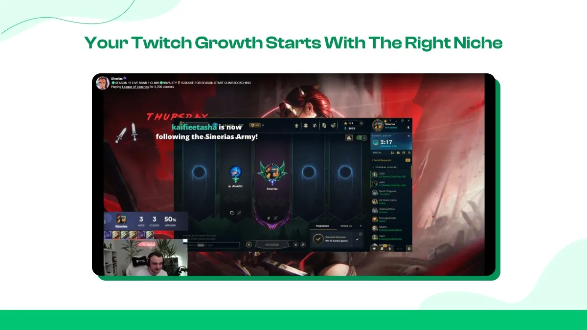 Find a Niche That Makes Twitch Growth Possible