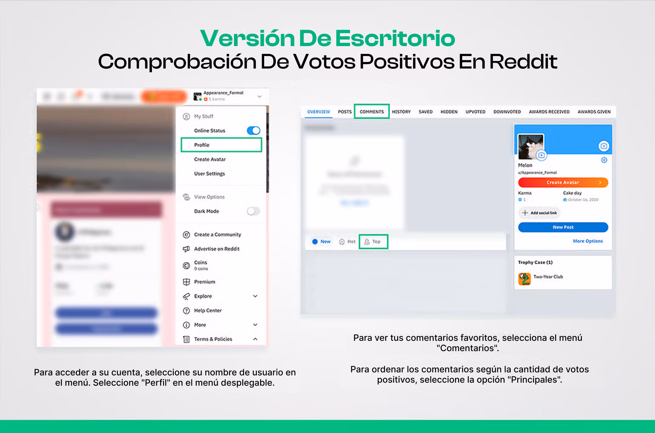 Comprobar los votos positivos en el escritorio 