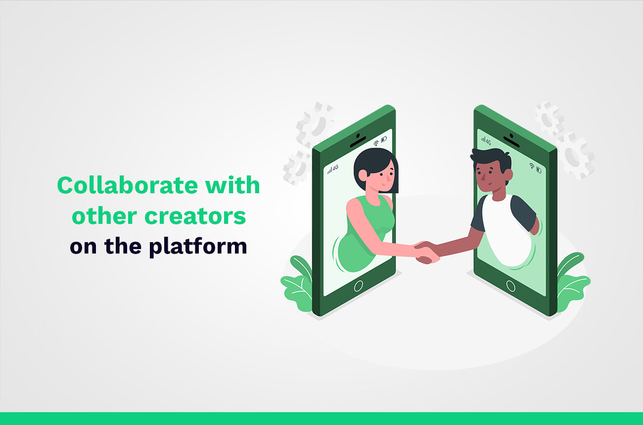 Colabore com outros criadores na plataforma