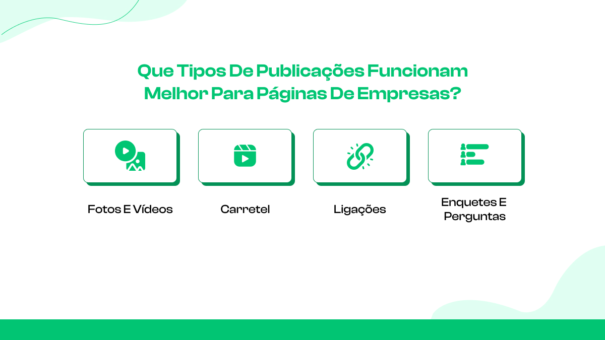 Que tipos de publicações funcionam melhor para páginas de empresas?
