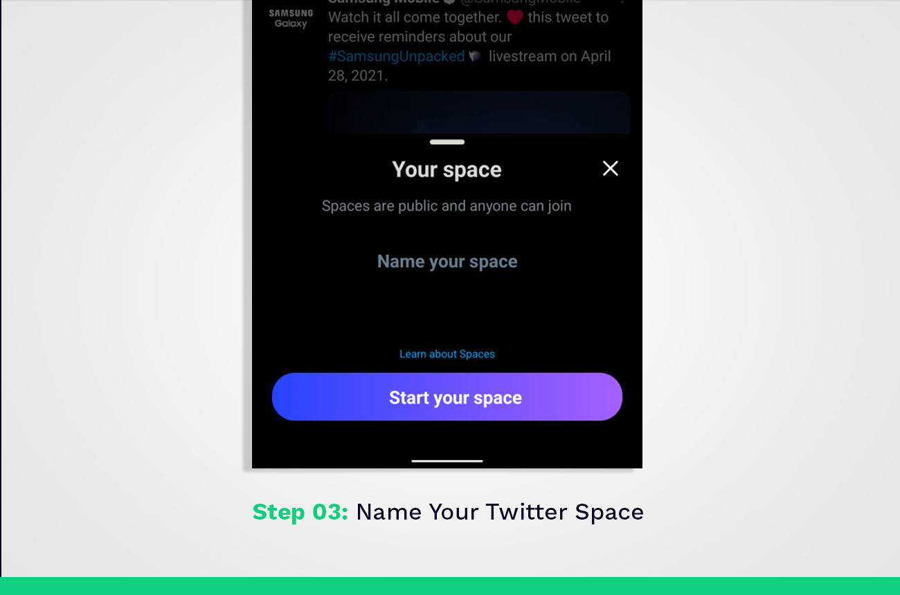 Ponle un nombre a tu espacio de Twitter