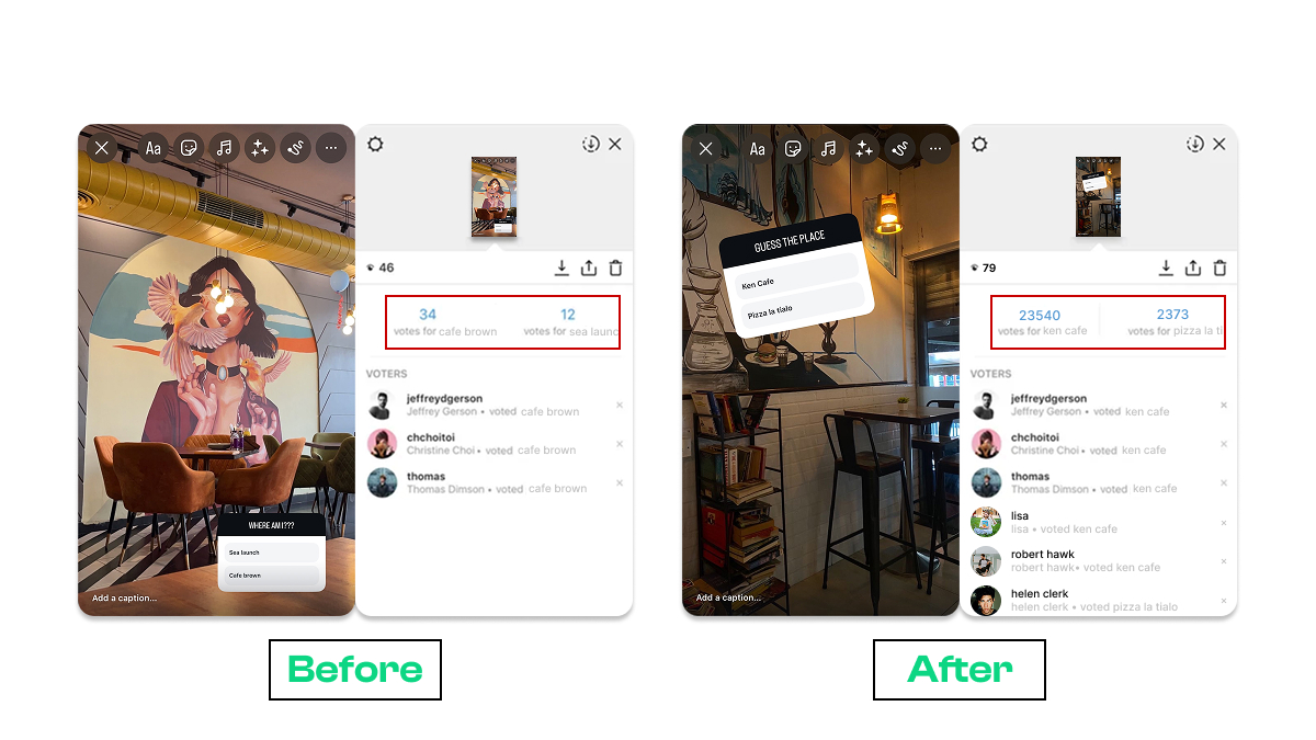Fallstudie 4: Influencer wuchs mit Story-Umfragewerten