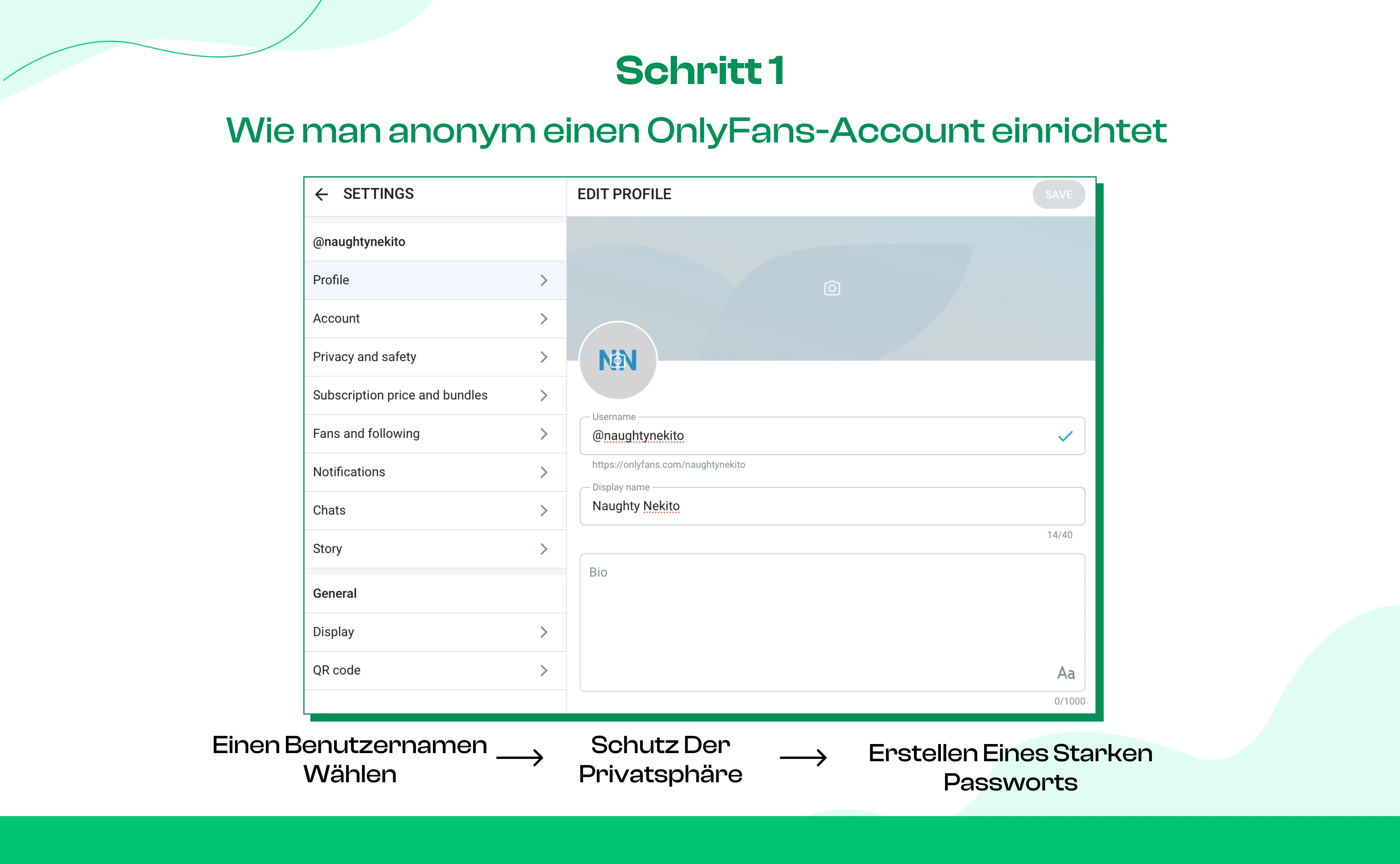 Schritt 1: Richten Sie anonym ein OnlyFans-Konto ein