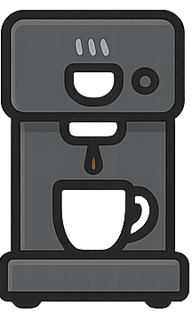 Brun kopp med damp som stiger opp, plassert på en skål.