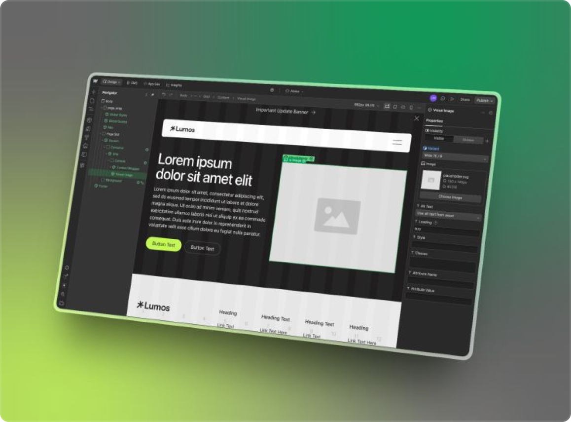 Lumos Webflow framework interface
