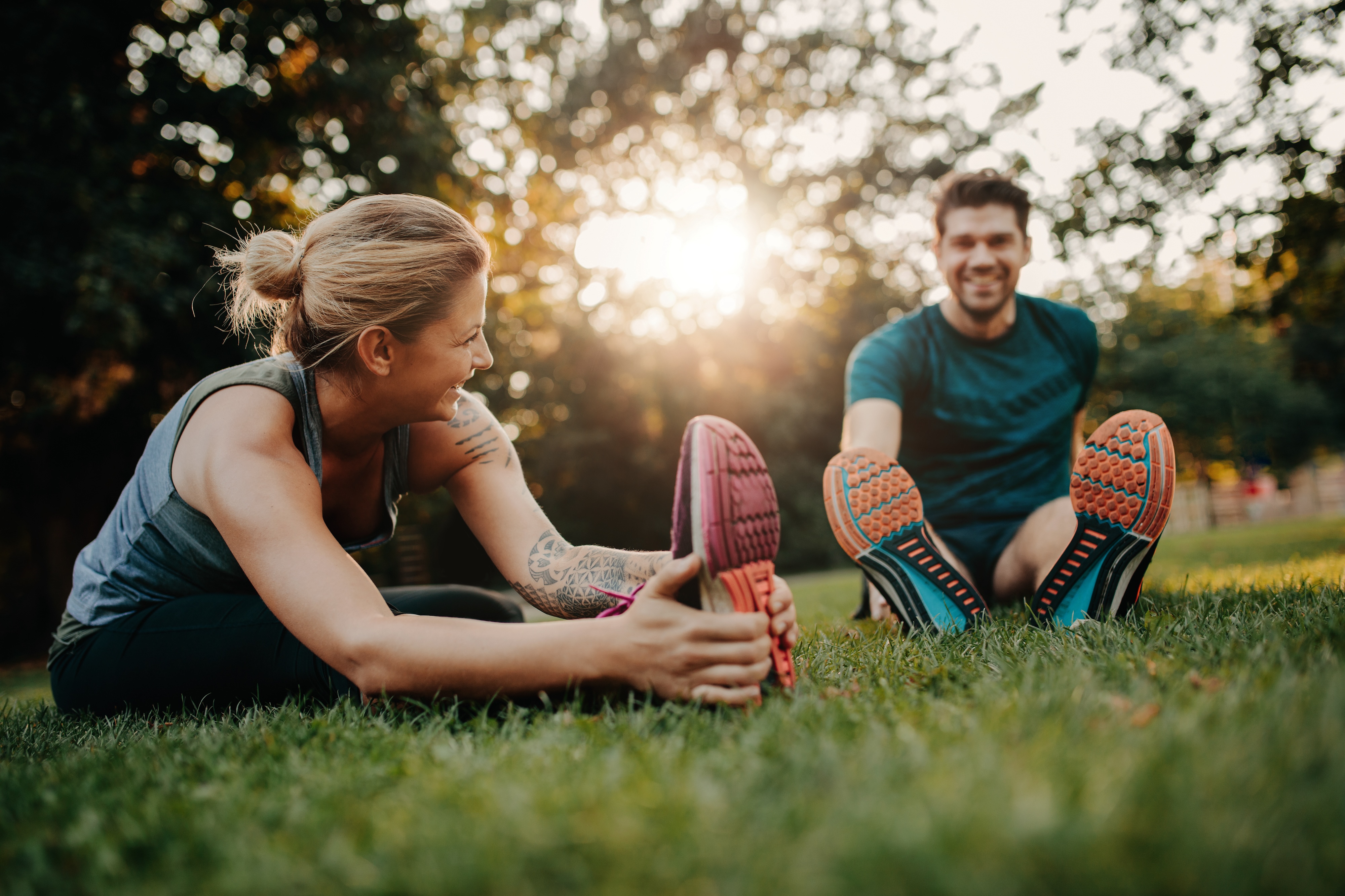 Couple Running Stock Photo