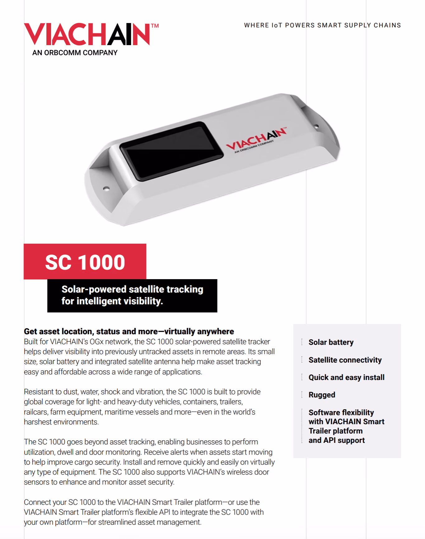 Advanced SC 1000 Tracking Solution