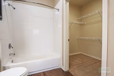 bathroom with linen closet