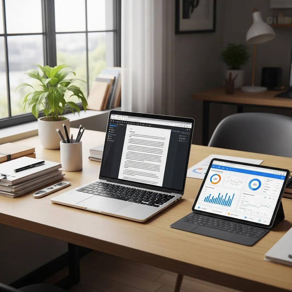 Organized workspace showcasing effective data management tools for startup fundraising
