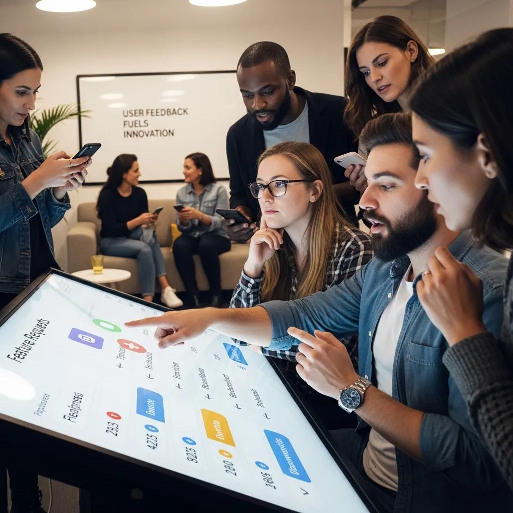 Users participating in a voting process for feature requests, highlighting community engagement and feedback