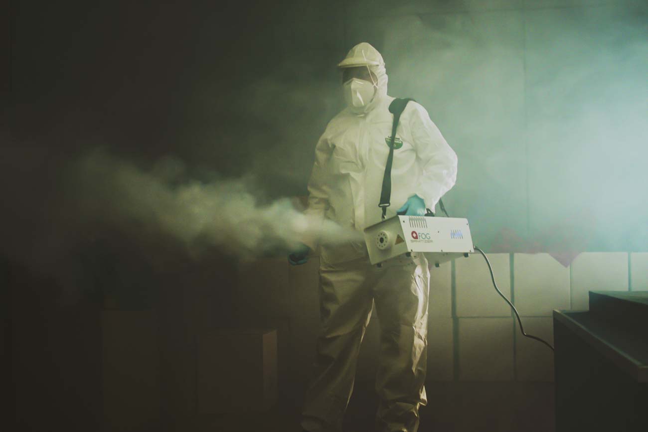worker fumigating
