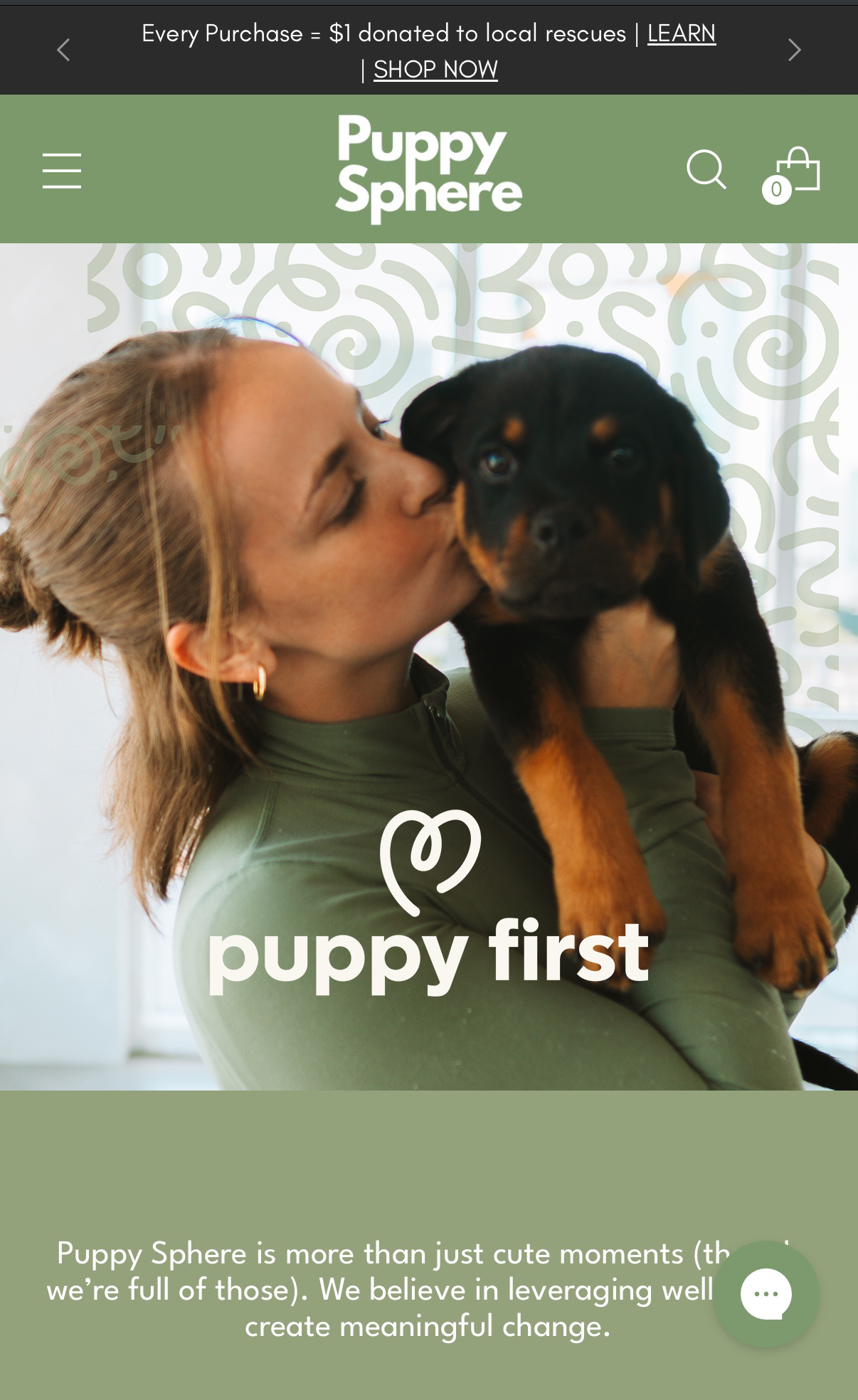Puppy First landing page