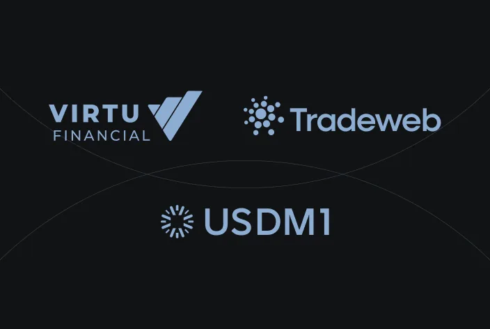 Virtu, Tradeweb and USDM1 logos