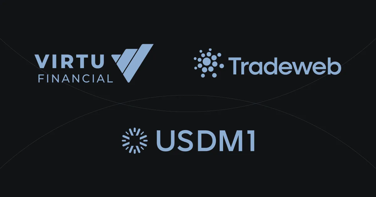 Virtu, Tradeweb and USDM1 logos
