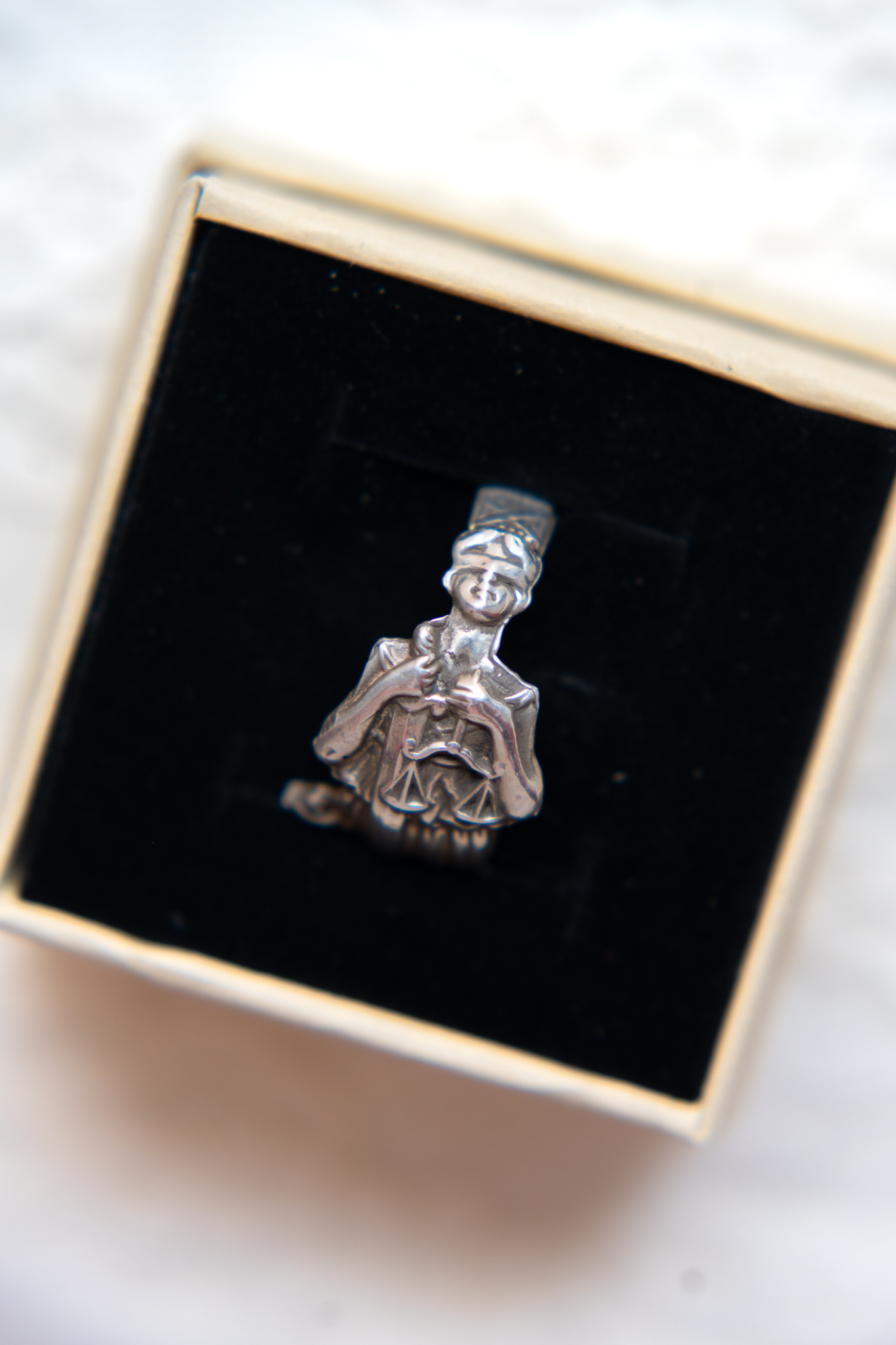 Justice Is Blind Spoon Ring