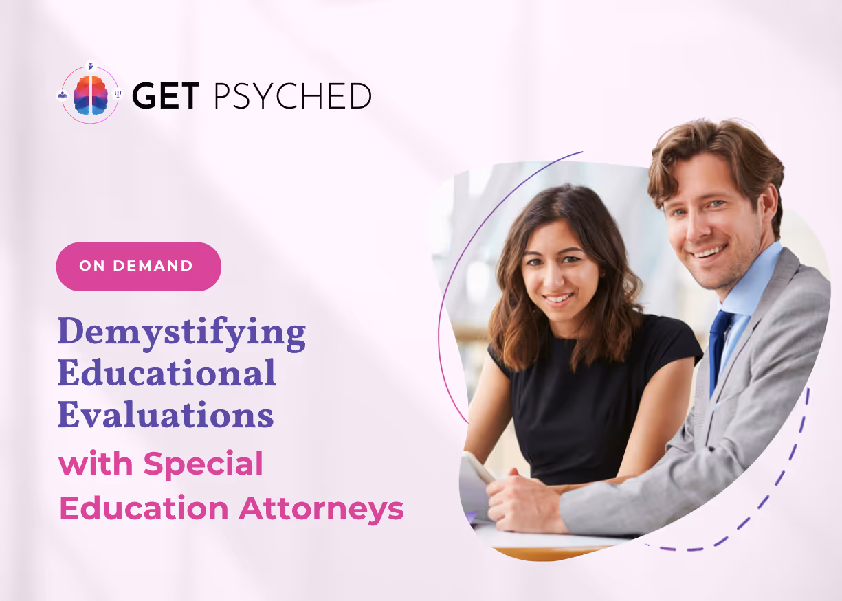 Workshop on Demystifying Educational Evaluations with SPED Attorneys.