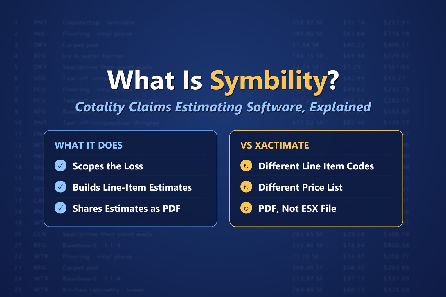 What is Symbility: Cotality claims estimating software explained, and how it differs from Xactimate