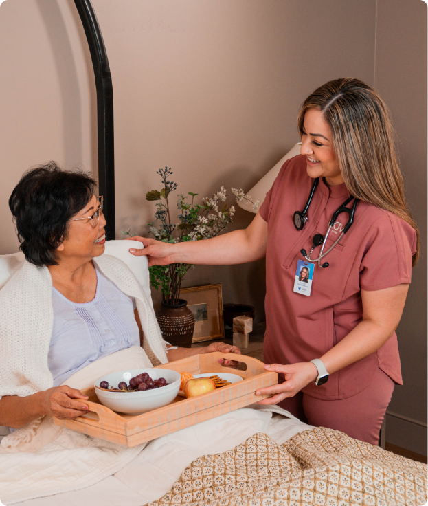 A Navi Caregiver helping a client at home