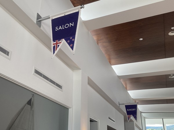 Custom created interior nautical flags