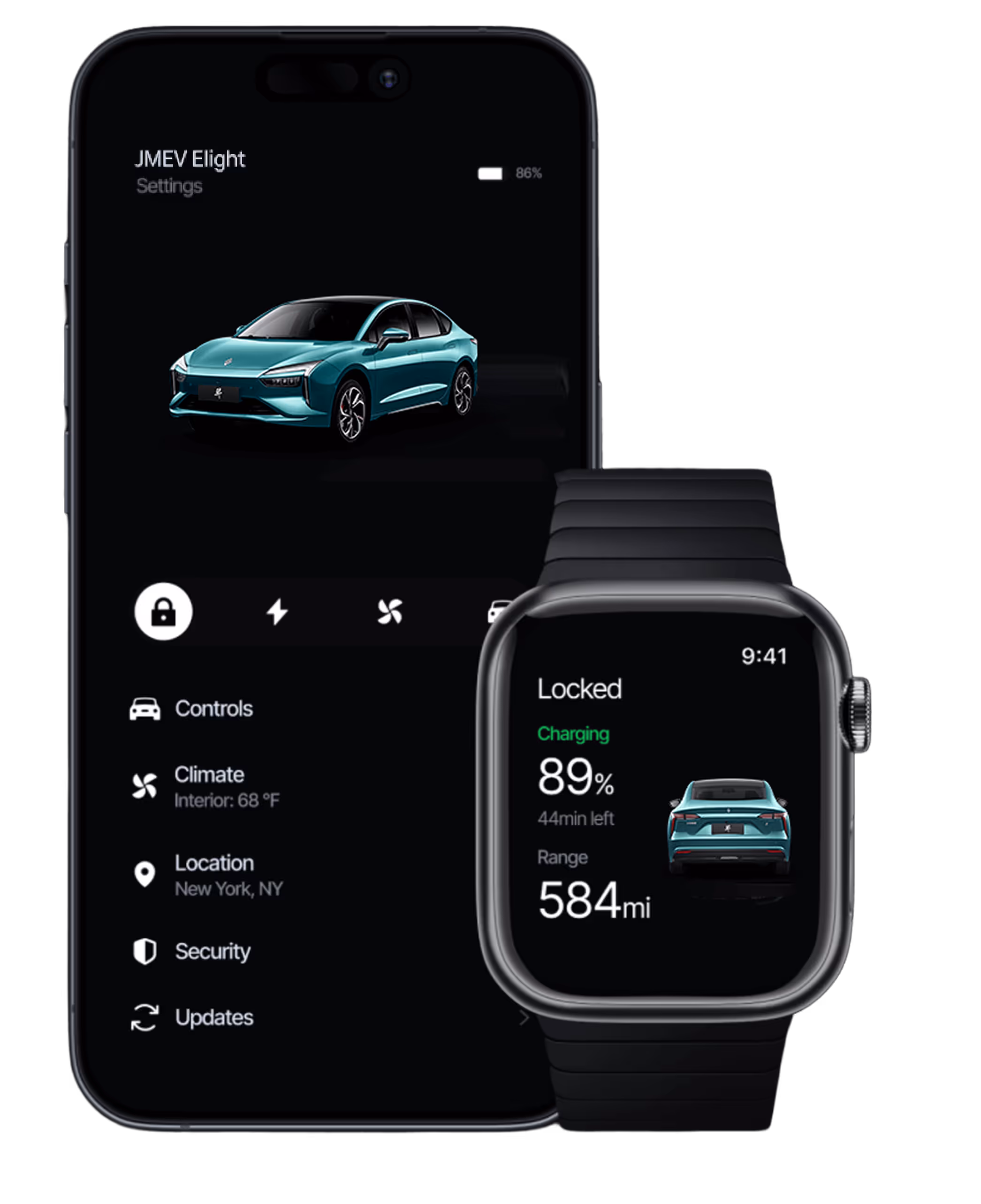 JMEV 100% elektromos autó, zöld