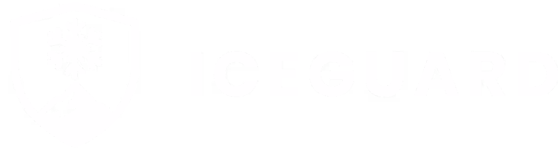 IceGuard logo featuring a shield with a snowflake above a mountain, followed by the text 'ICEGUARD'.
