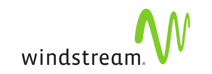 Windstream wordmark with stylized green signal wave to the right.