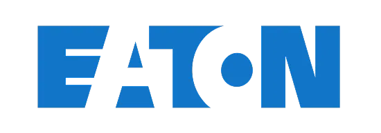 Eaton company logo in blue capital letters with a dot between T and N.