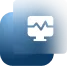 Icon of a computer monitor displaying a heartbeat line graph.